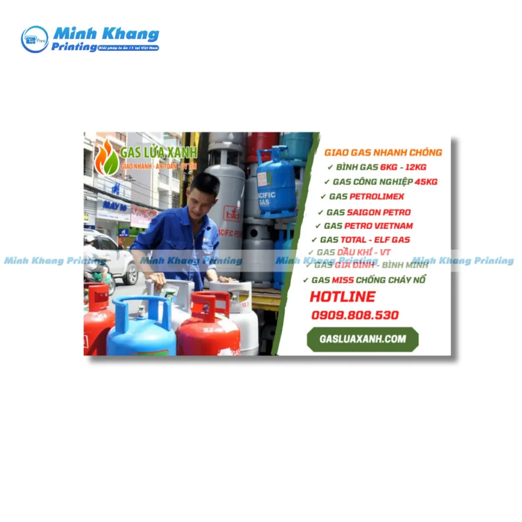 Mẫu card visit gas đơn giản mà tinh tế với gam màu xanh