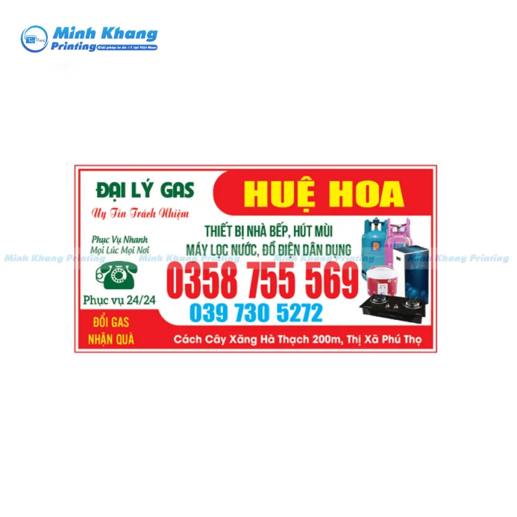 Mẫu card visit đại lý gas Huệ Hoa