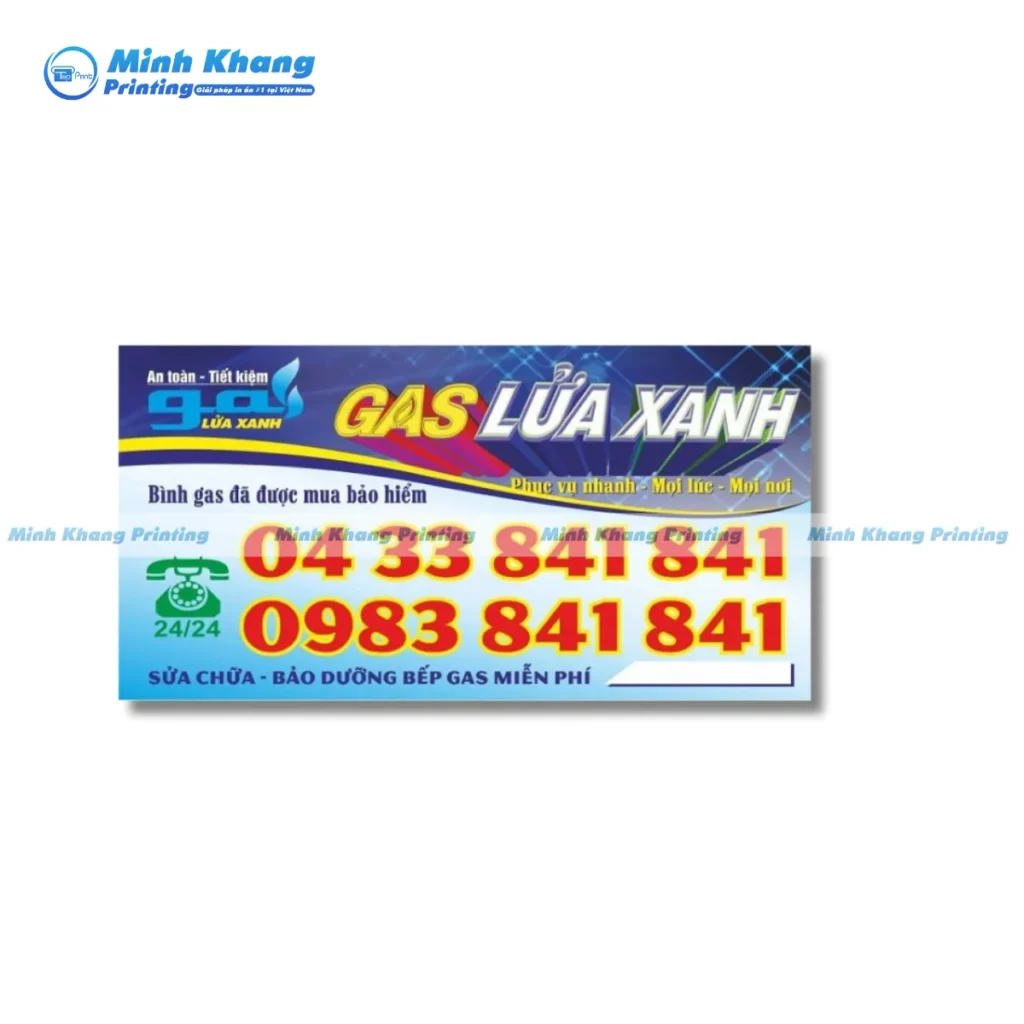 Mẫu card visit đại lý gas Lửa Xanh