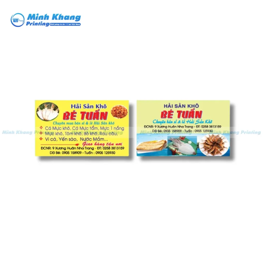 Mẫu card visit cho doanh nghiệp chế biến hải sản