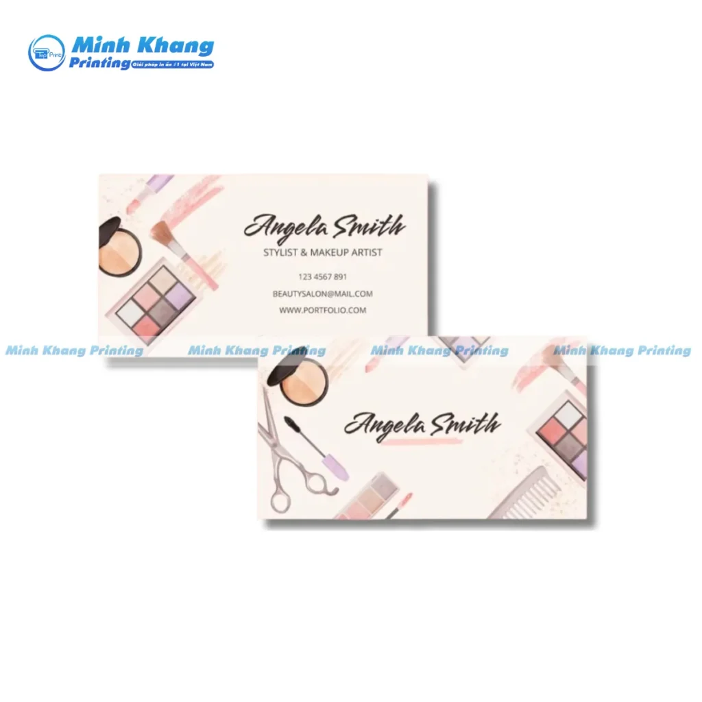 Mẫu card visit make up phong cách Hàn Quốc với tông pastel nhẹ nhàng