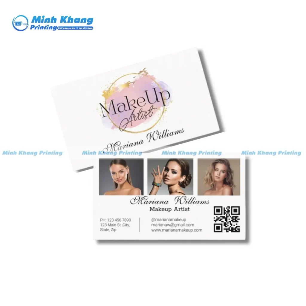 Mẫu card visit make up dành cho freelancer nhỏ gọn, đủ thông tin, linh hoạt sử dụng