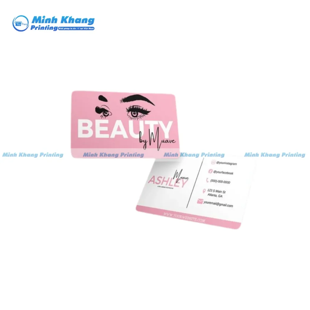 Mẫu card visit make up theo tone màu thương hiệu cá nhân