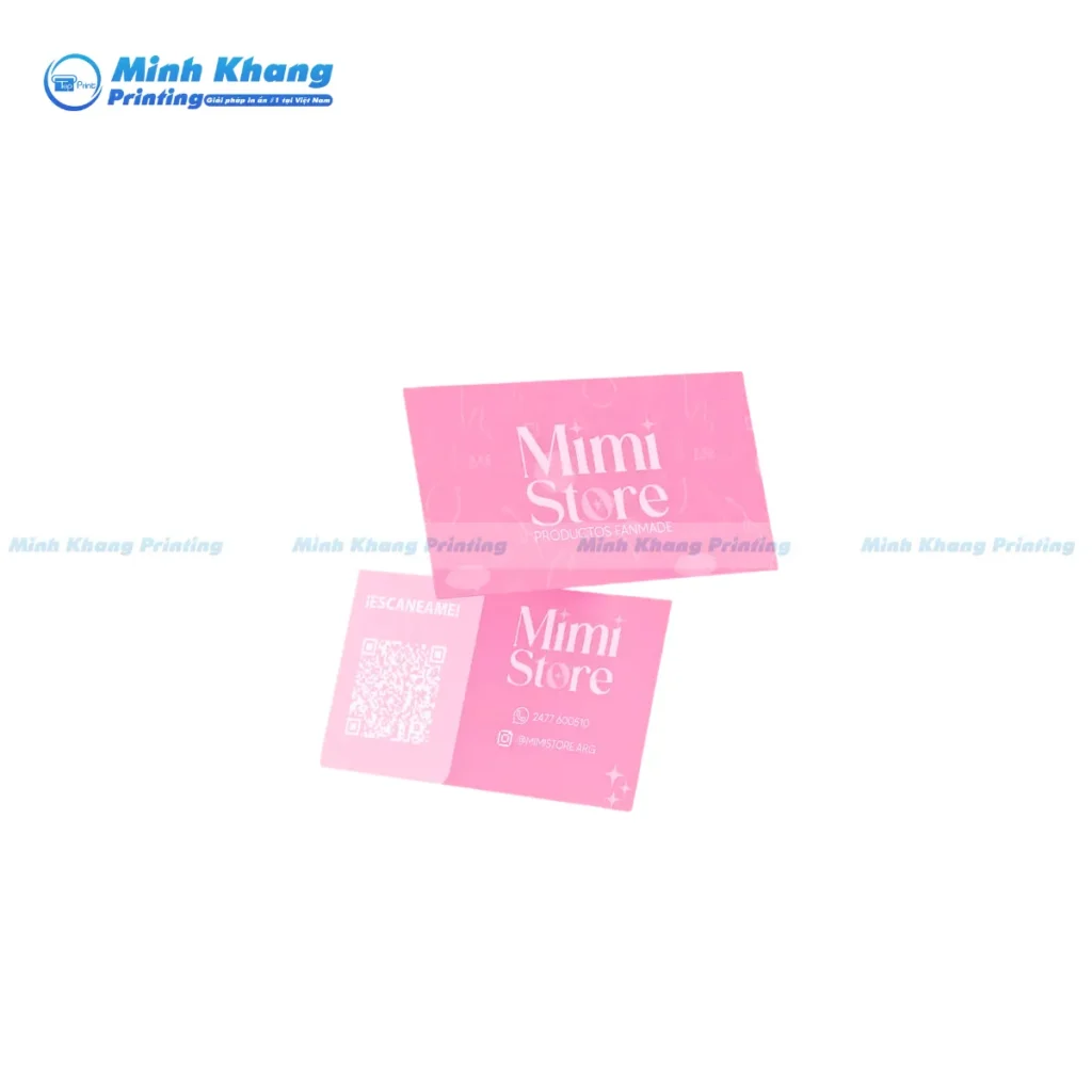 Mẫu name card màu hồng pastel nhẹ nhàng, mang đến cảm giác thanh lịch và chuyên nghiệp