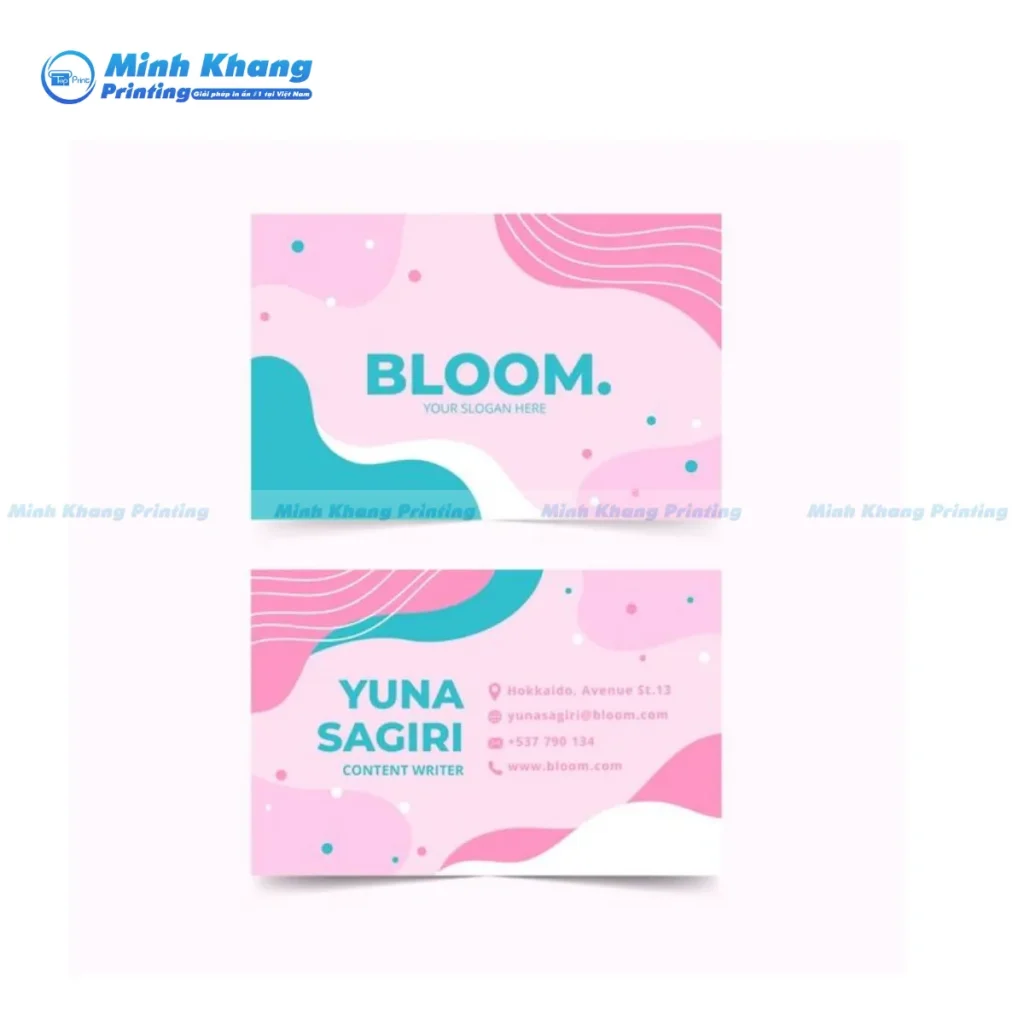 Mẫu Thiết kế card hồng nghệ thuật với bố cục phá cách