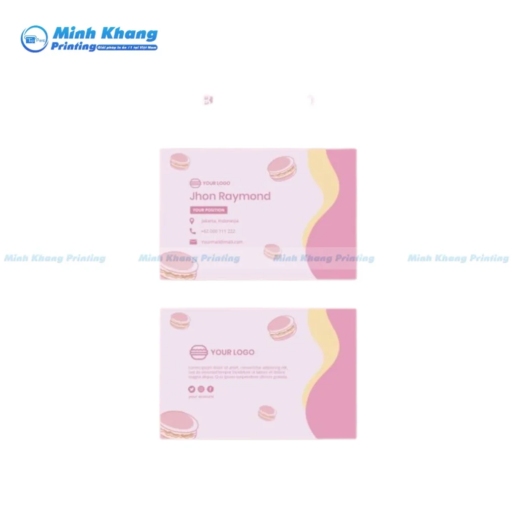 Mẫu Danh thiếp màu hồng cho cửa hàng bánh ngọt