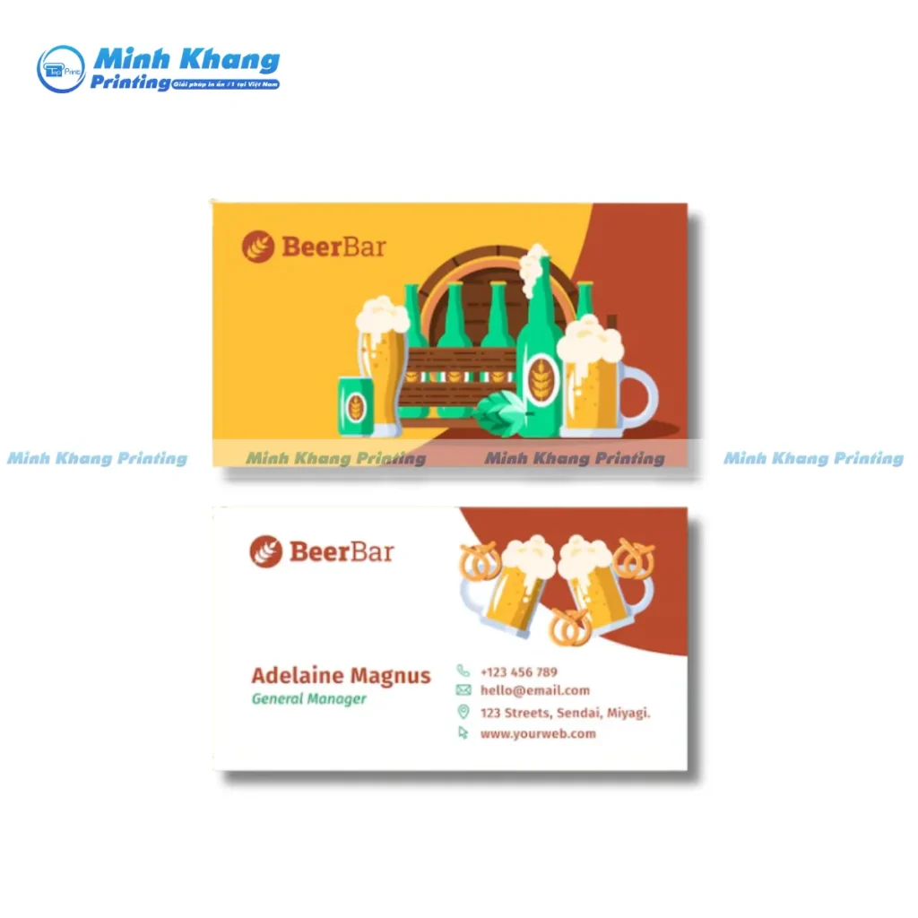 Mẫu card visit quán nhậu bình dân, bia hơi