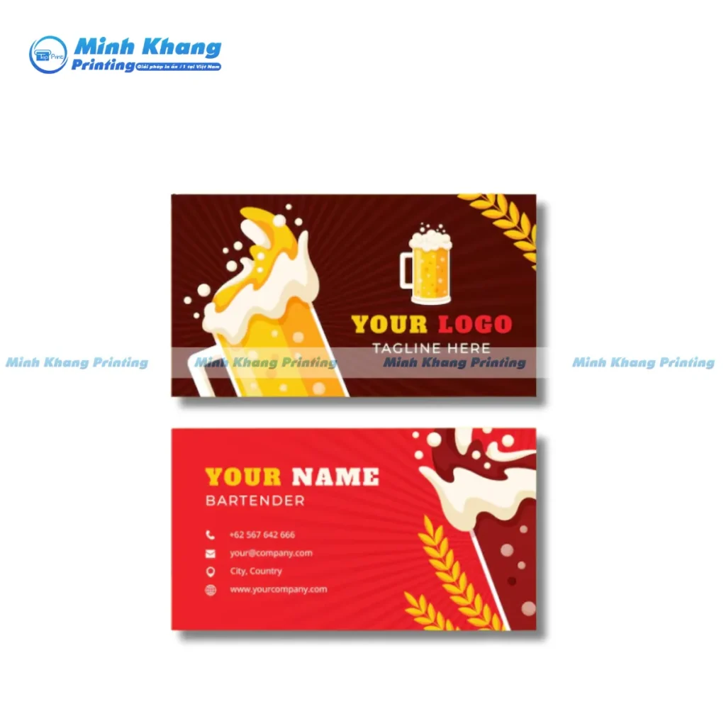 mẫu card visit quán nhậu đẹp, quán sinh tố lúa mạch