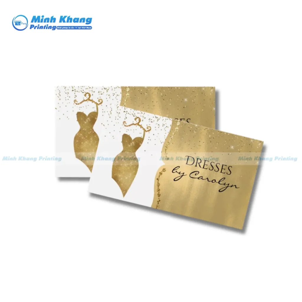 Mẫu Card Visit Shop Quần Áo cao cấp, ép kim vàng nổi bật, chuyên nghiệp & sang trọng