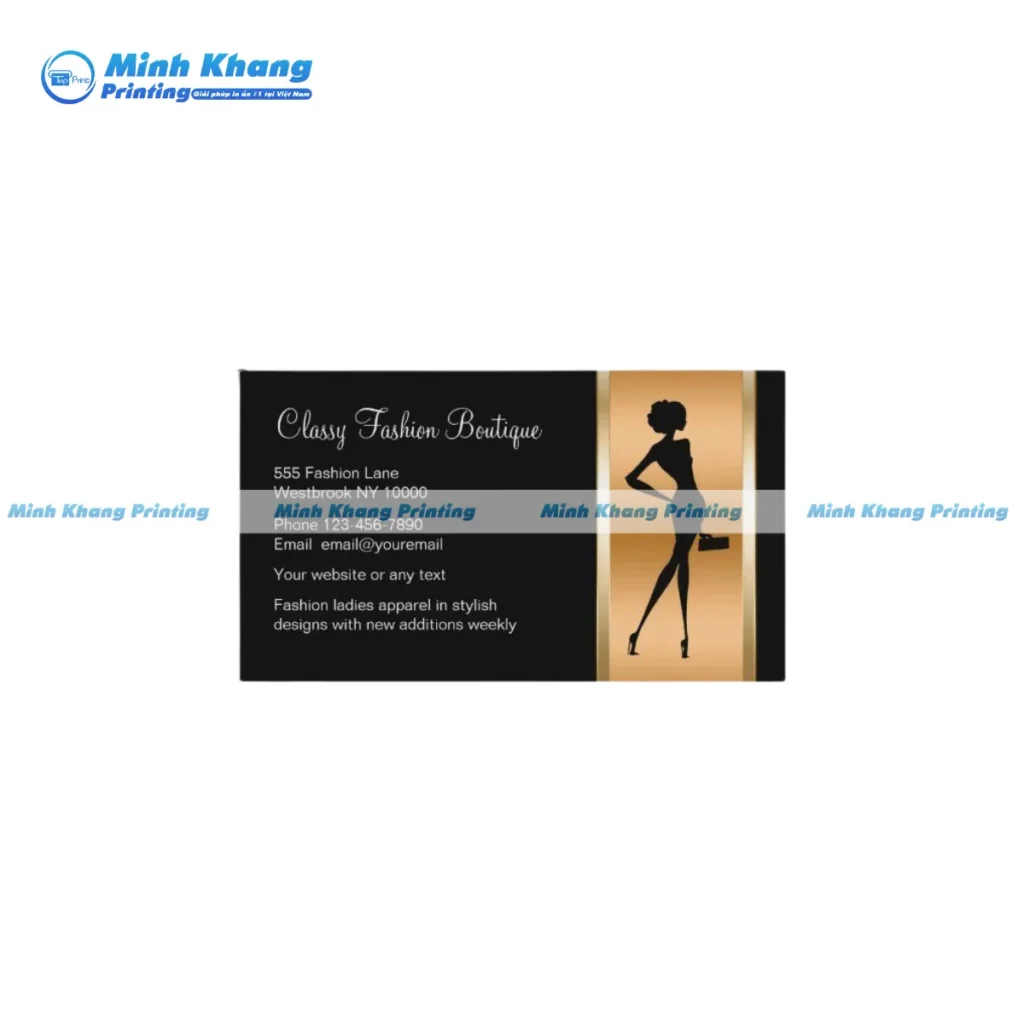 Mẫu Card Visit Shop Quần Áo với lớp cán mờ sang trọng, chống thấm nước