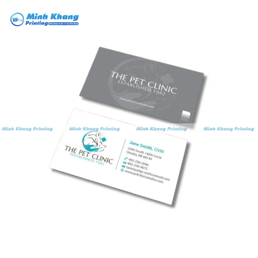 Mẫu Card Visit Thú Y cao cấp in trên giấy nhám tạo cảm giác sang trọng