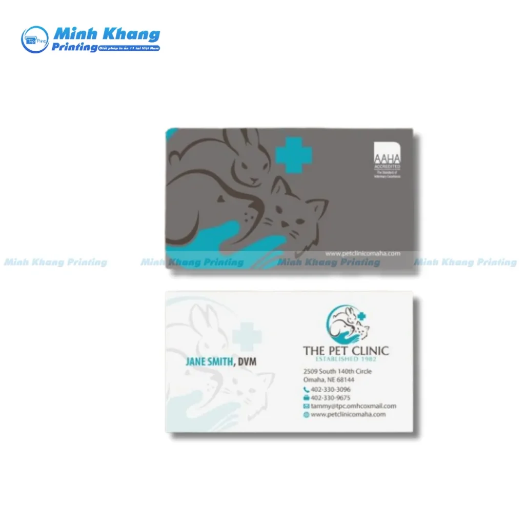 Mẫu Card Visit Thú Y tối giản, tinh tế dành cho bác sĩ thú y