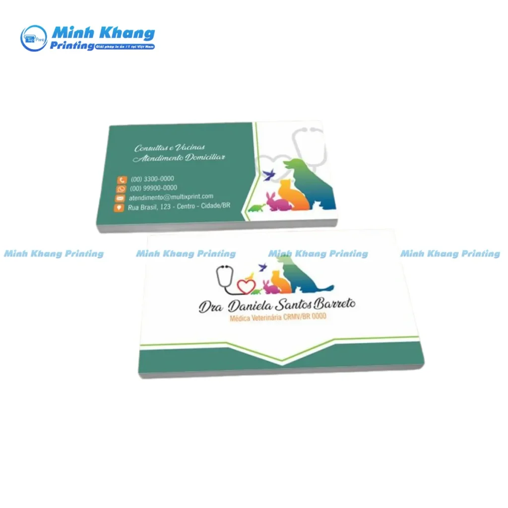 Mẫu Card Visit Thú Y với hình thú cưng siêu đáng yêu