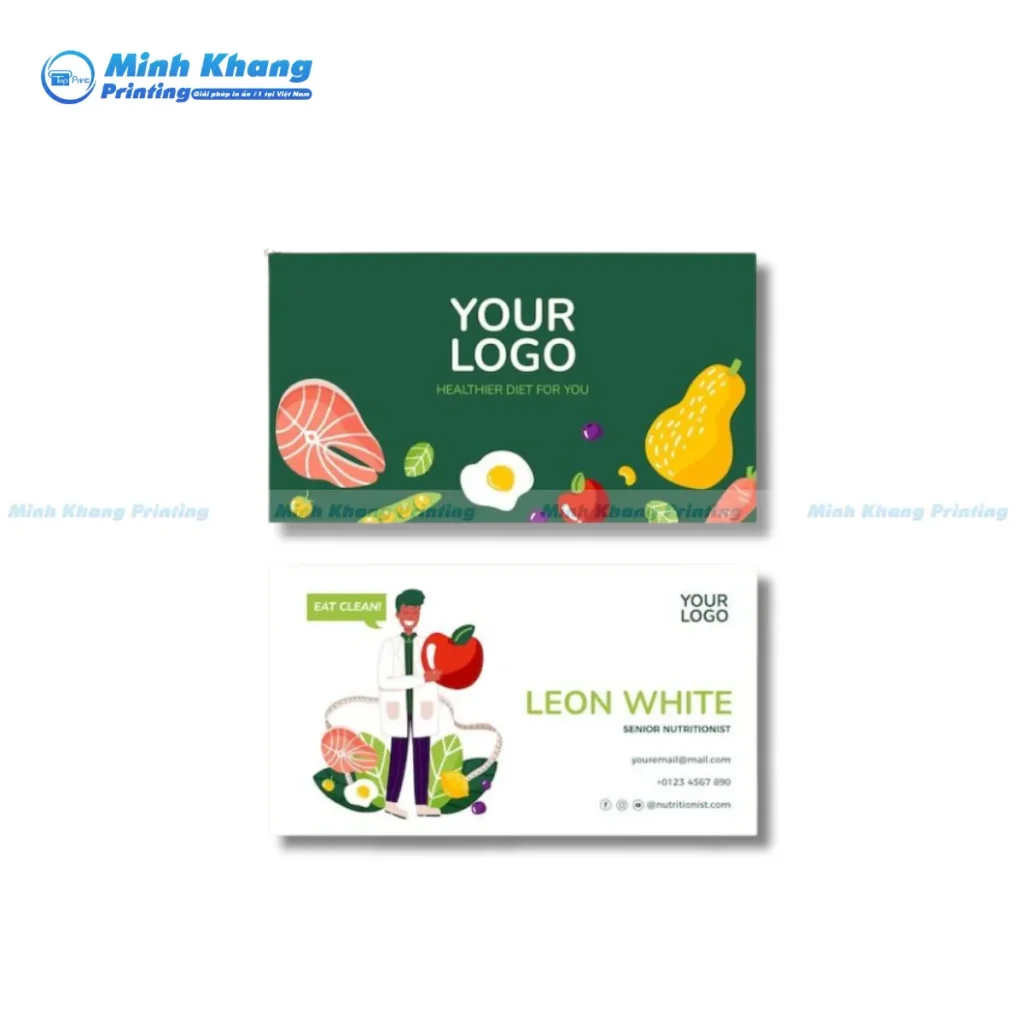 Mẫu card visit trái cây in kỹ thuật số lấy nhanh, rõ nét từng chi tiết trái cây dù số lượng ít