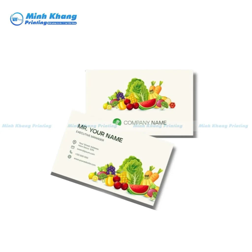 Mẫu card visit trái cây thiết kế tối giản giúp thương hiệu nổi bật