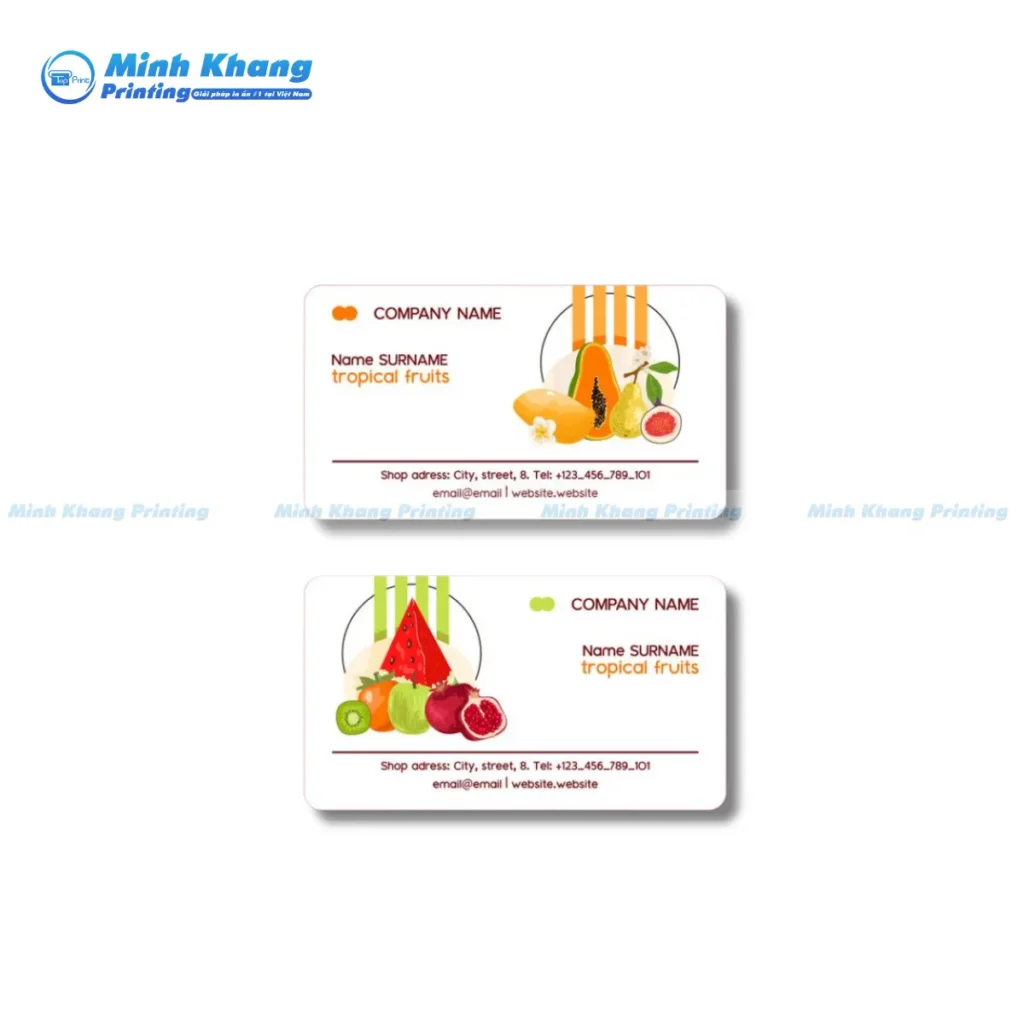 Mẫu card visit trái cây dành cho cửa hàng nhập khẩu cao cấp
