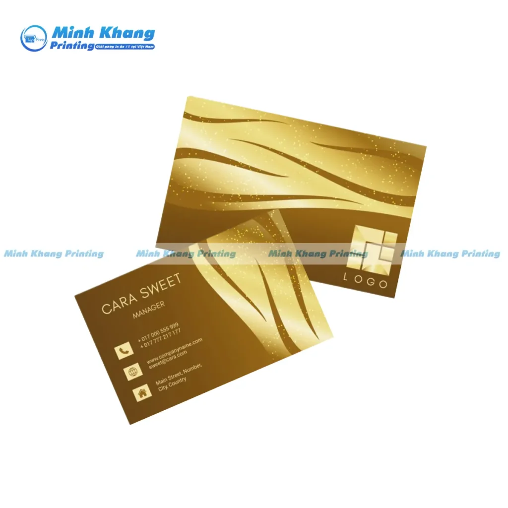 Mẫu card visit màu vàng đẹp mắt, tích hợp mã QR dẫn đến website