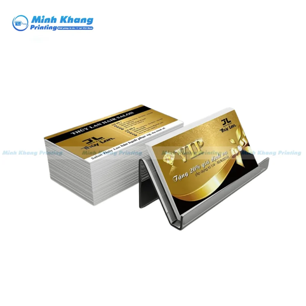 Mẫu card visit màu vàng phong thủy, sử dụng tông vàng gold mang ý nghĩa tài lộc