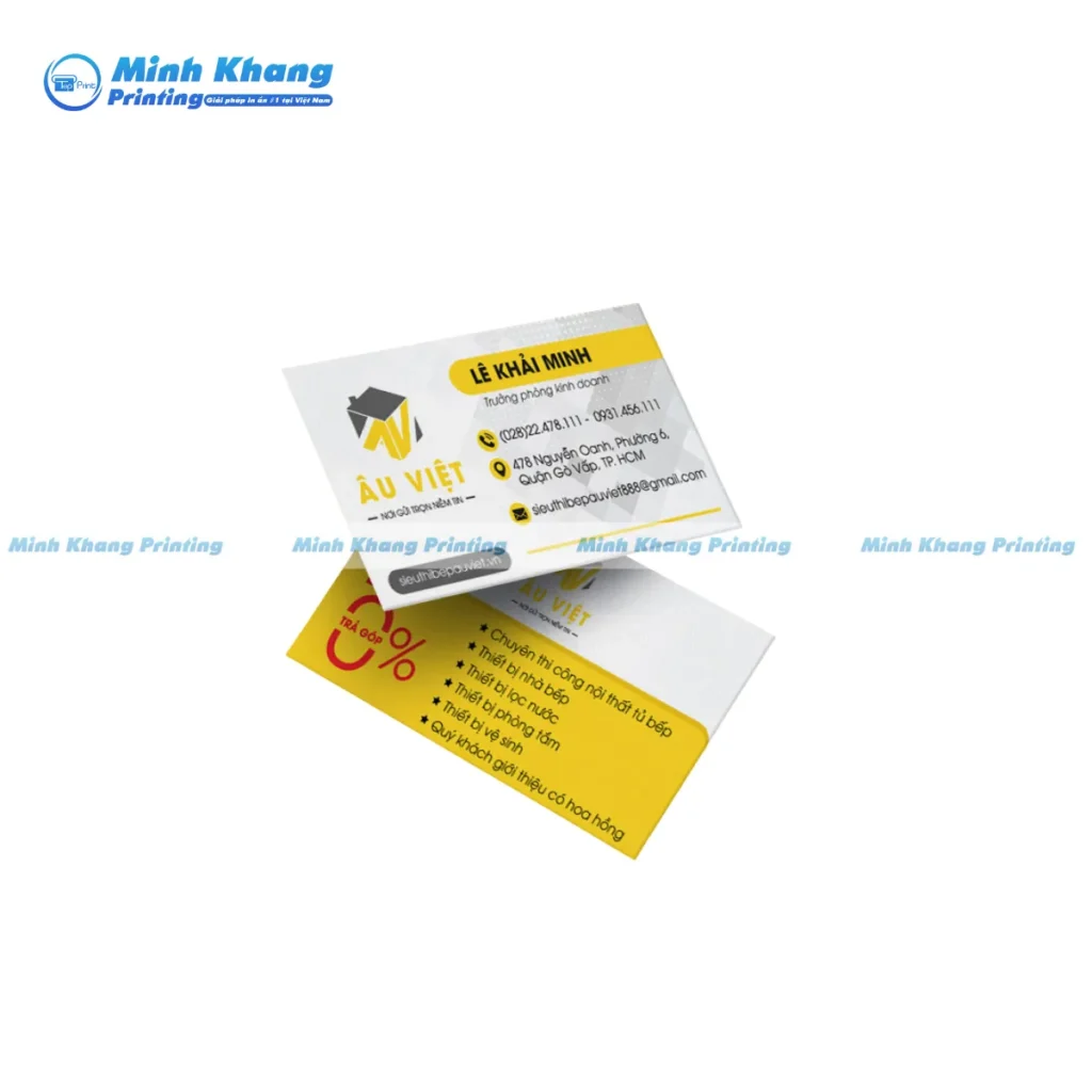 Mẫu card visit màu vàng đa năng, thiết kế tùy chỉnh theo yêu cầu