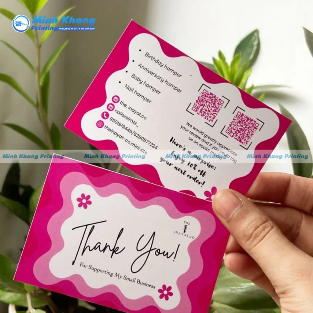 Mẫu card visit cảm ơn giấy couches, in offset giá rẻ