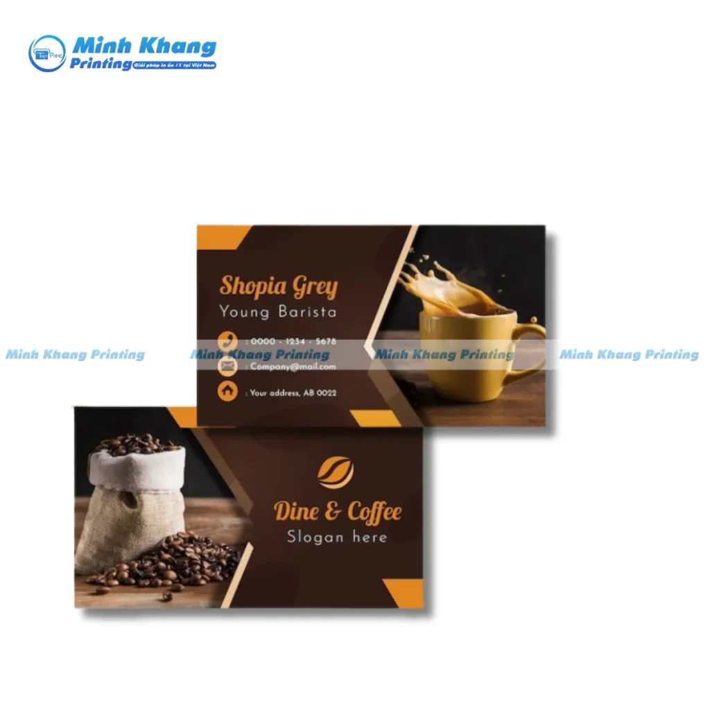 Mẫu Name Card Coffee tùy chỉnh kích thước 9x5,5cm