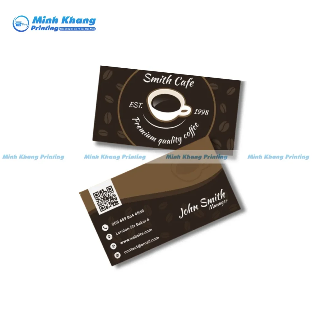 Mẫu Name Card Coffee phong cách vintage, phù hợp với không gian quán cổ điển