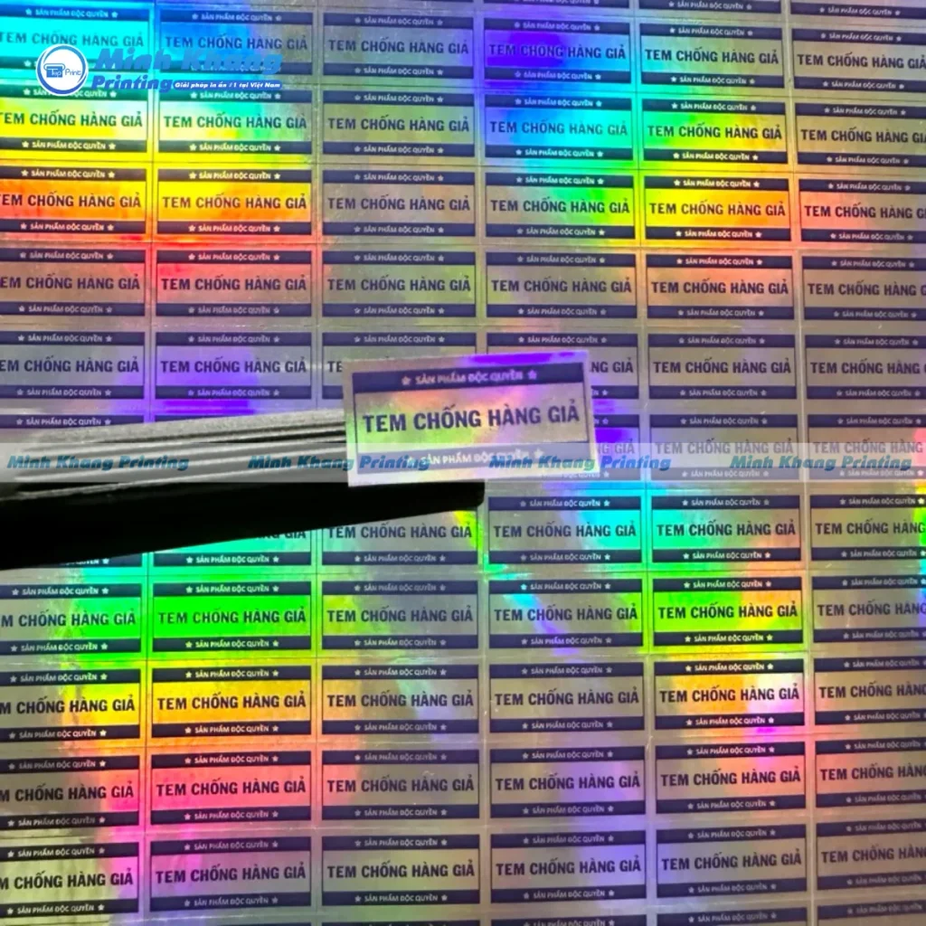 Mẫu tem 7 màu hologram chống giả giúp bảo vệ sản phẩm khỏi hàng nhái