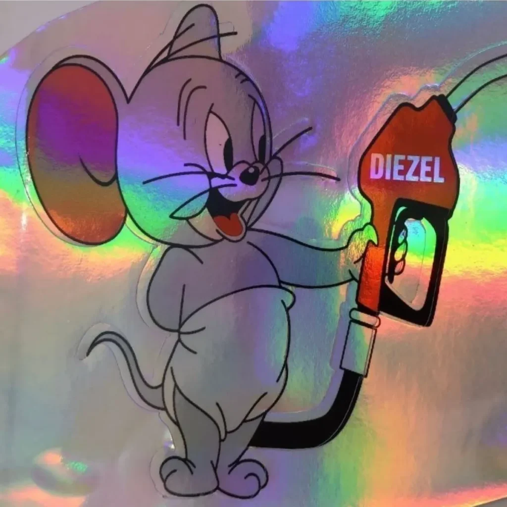 Mẫu tem chuột jerry 7 màu dán bình xăng