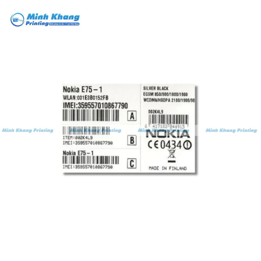 Mẫu tem thông tin điện thoại in rõ nét logo, số hotline