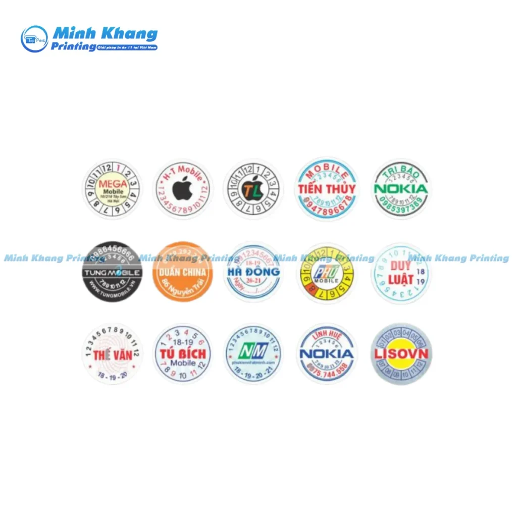 Mẫu tem dán điện thoại theo yêu cầu, cá nhân hóa thiết kế theo thương hiệu