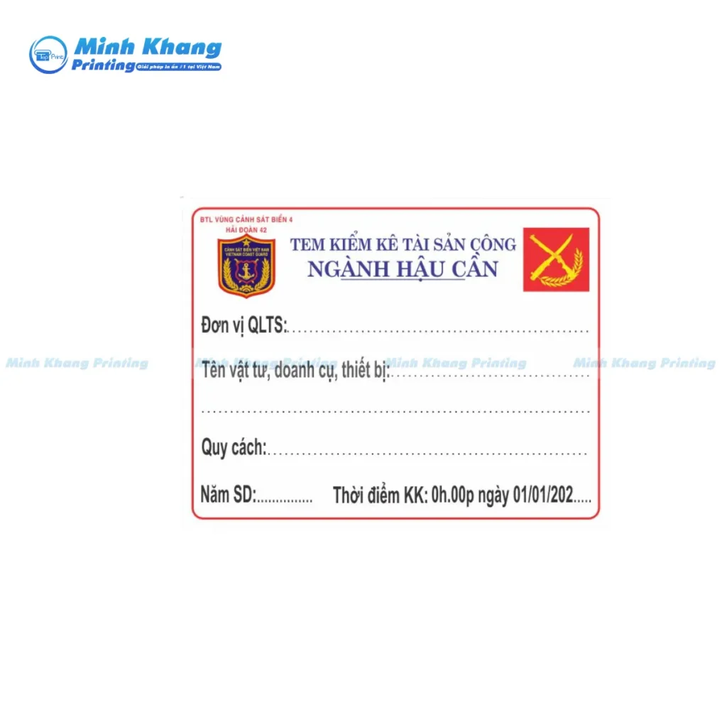 Mẫu tem kiểm kê tài sản chịu nhiệt cao, sử dụng lâu dài trong môi trường khắc nghiệt