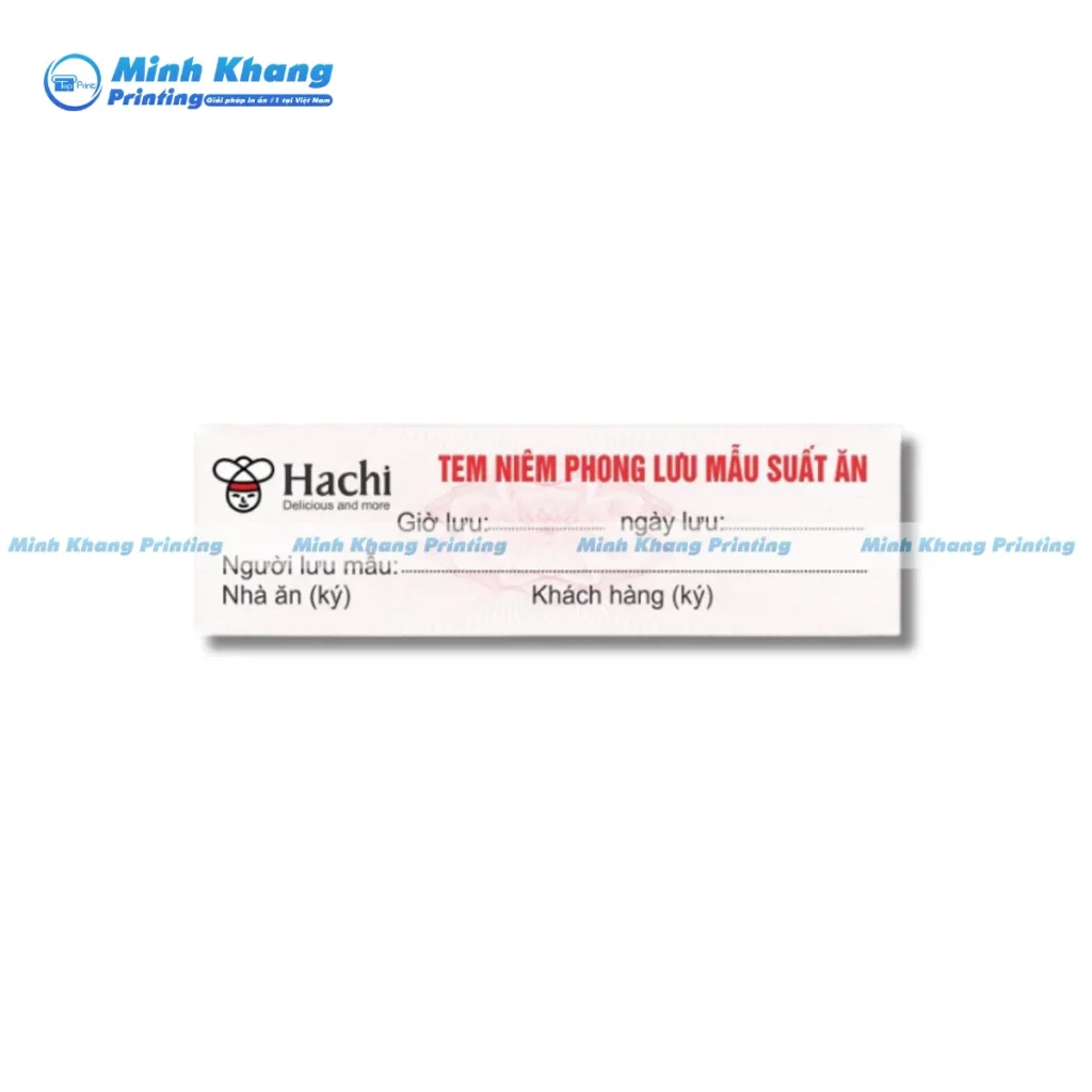 Mẫu tem dùng cho lưu mẫu thức ăn phòng ngộ độc thực phẩm