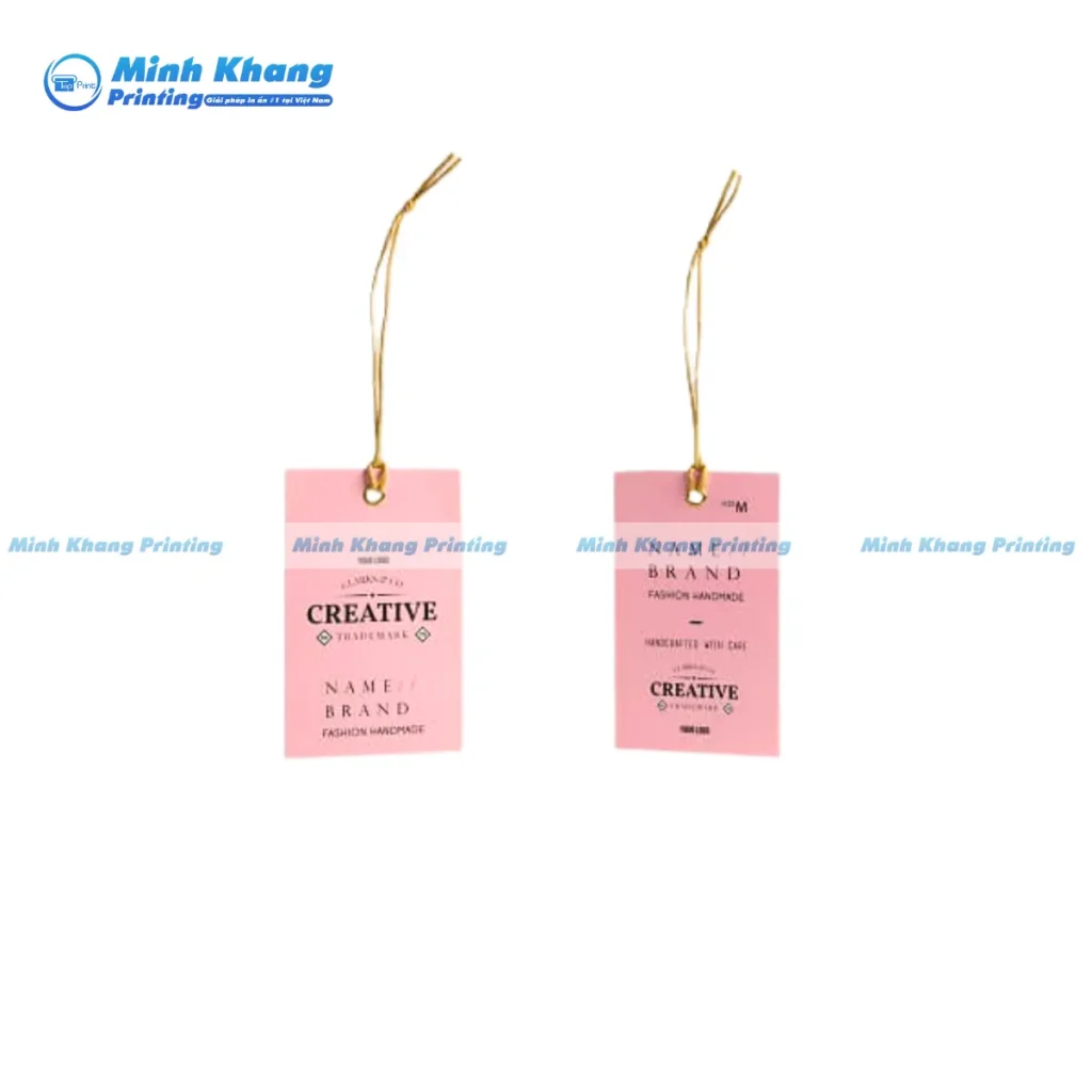 Mẫu thẻ treo quần áo phối màu pastel giúp sản phẩm trông nhẹ nhàng