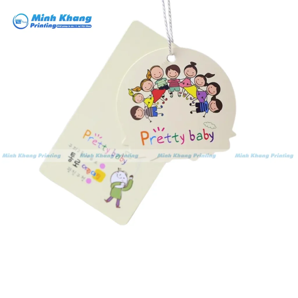 Mẫu tem mác quần áo trẻ em dễ thương họa tiết hoạt hình