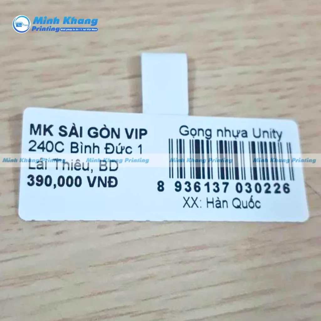 Mẫu sticker mắt kính dán thông số kỹ thuật rõ ràng, dễ quan sát và tăng độ chuyên nghiệp