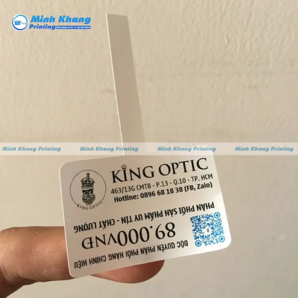 Mẫu tem chống hàng giả mắt kính sử dụng công nghệ in hiện đại