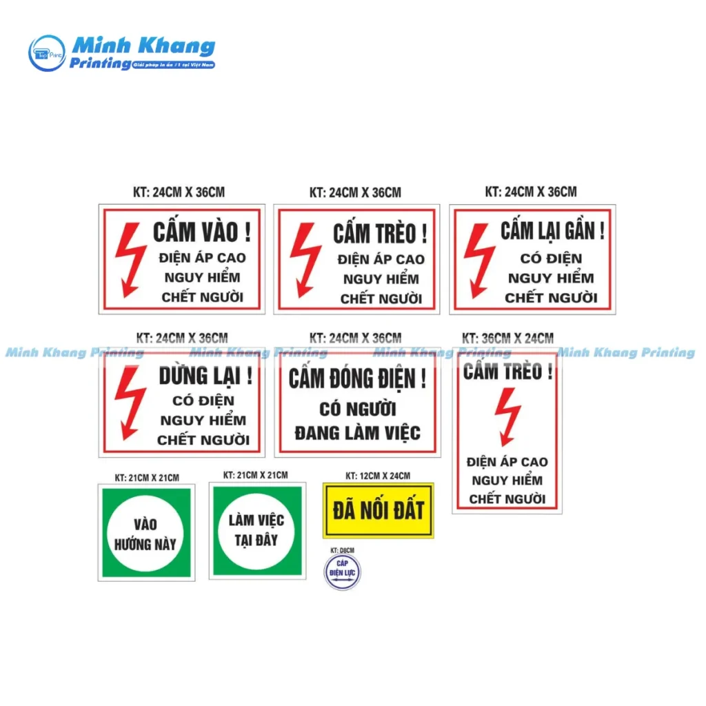 Mẫu tem tủ điện dán ngoài trời cảnh báo điện giật