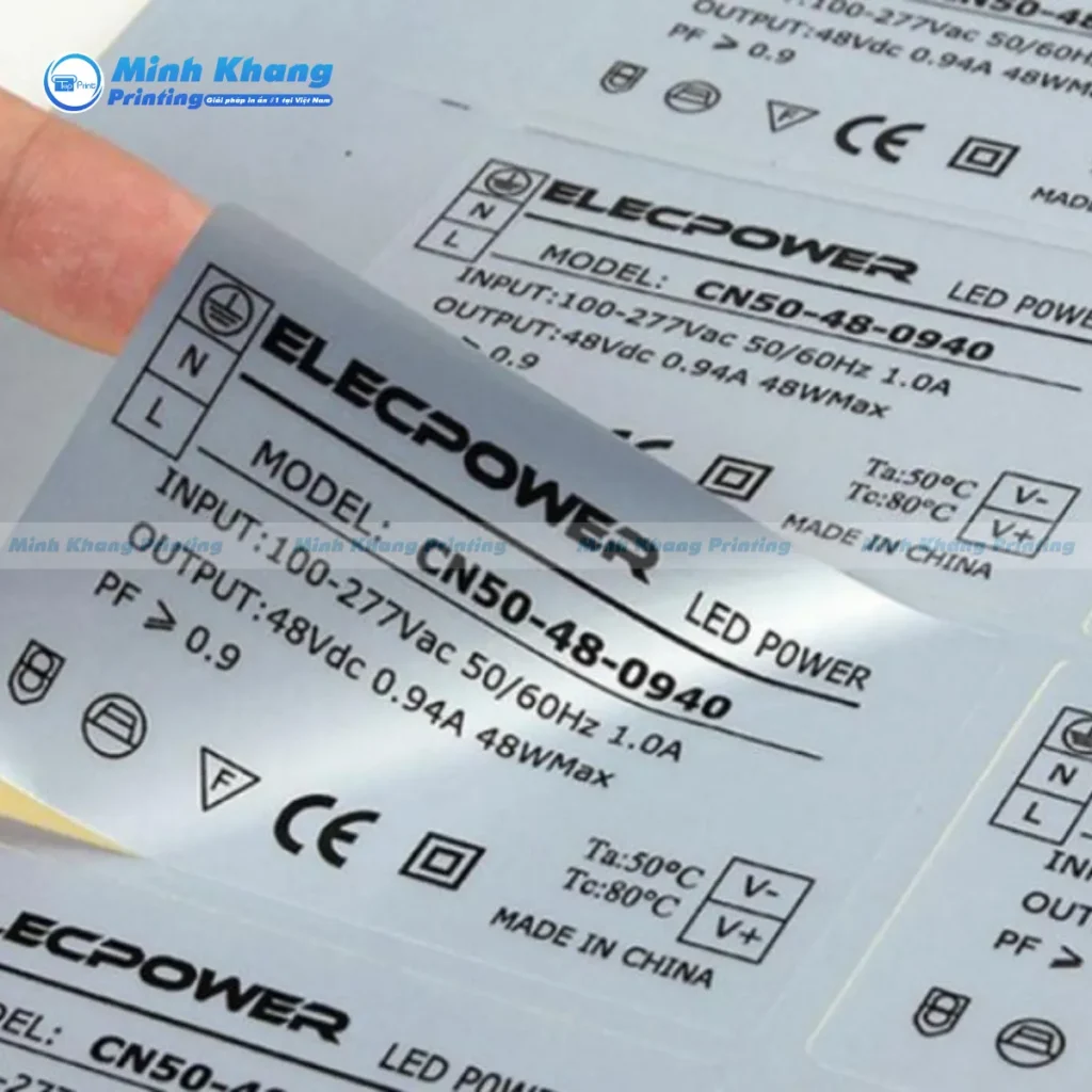 Mẫu tem tủ điện dán trong nhà cho các thiết bị điện