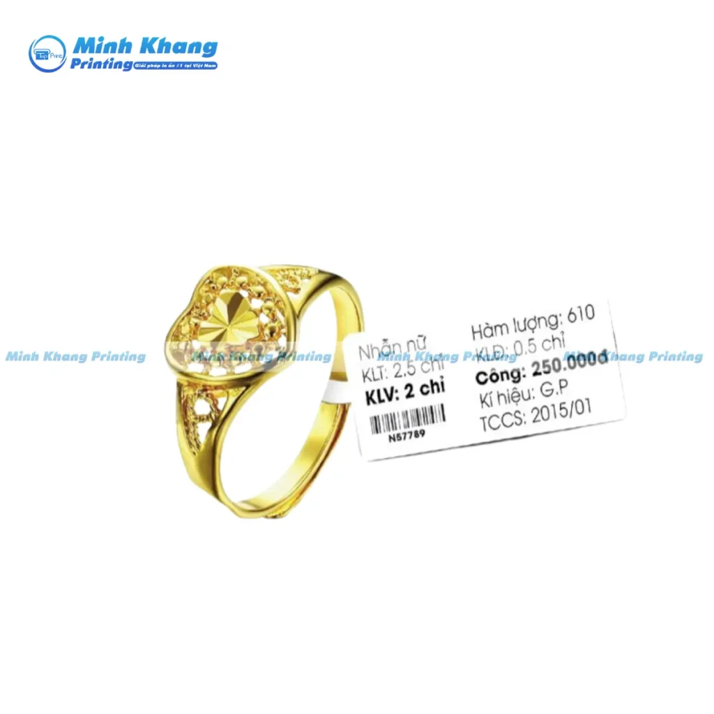 Mẫu tem dán trang sức phù hợp cho các loại nhẫn, dây chuyền vàng cao cấp