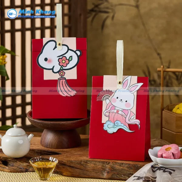 Mẫu túi giấy đựng bánh trung thu lẻ, nhỏ gọn & tiện lợi