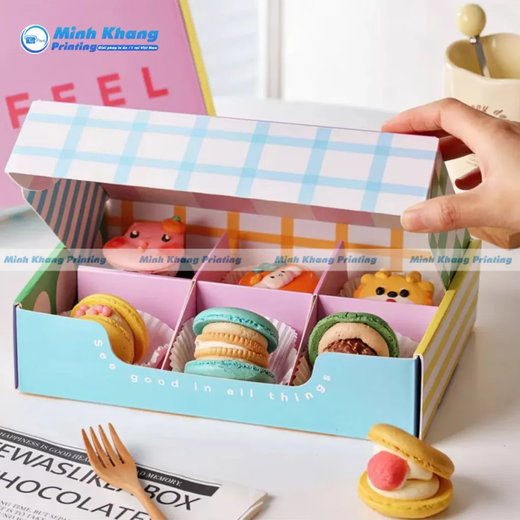 Mẫu hộp giấy take away 6 ngăn đựng thức ăn