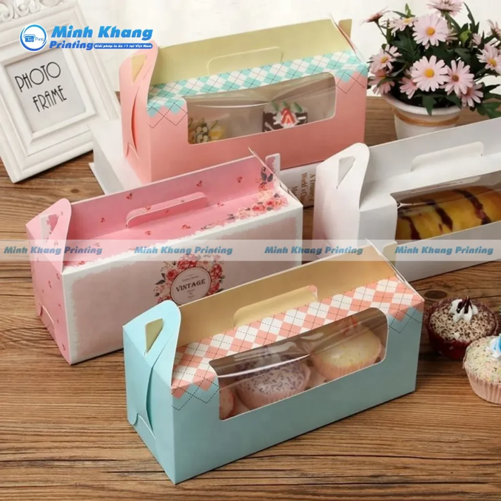Mẫu hộp giấy take away đa năng có quai xách tiện lợi
