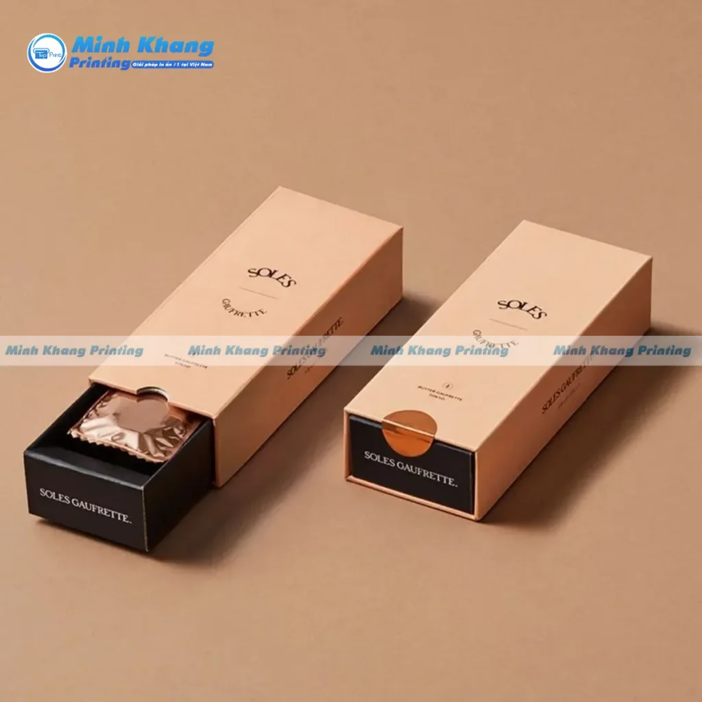 Mẫu hộp giấy mang về hình chữ nhật nắp trượt