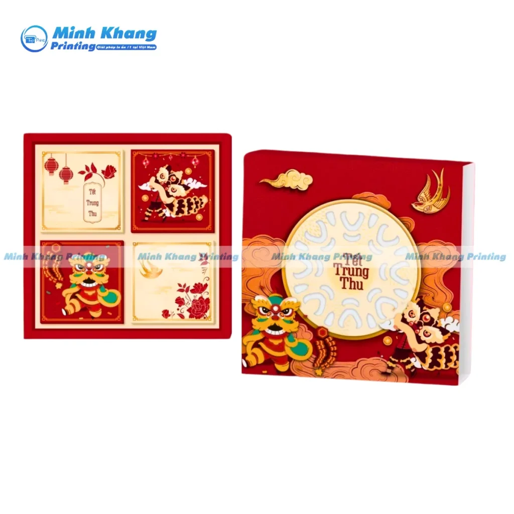 Mẫu hộp bánh trung thu thiết kế độc đáo in ép kim bắt mắt
