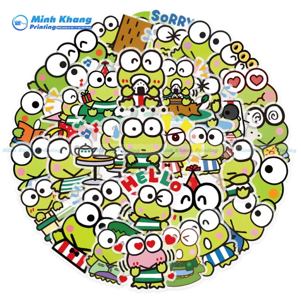 Mẫu sticker ếch xanh trang trí sổ tay