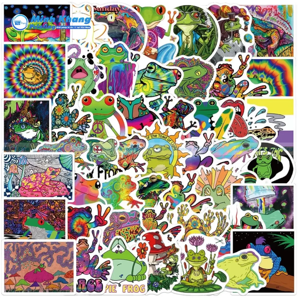 Mẫu sticker ếch xanh aesthetic, vintage