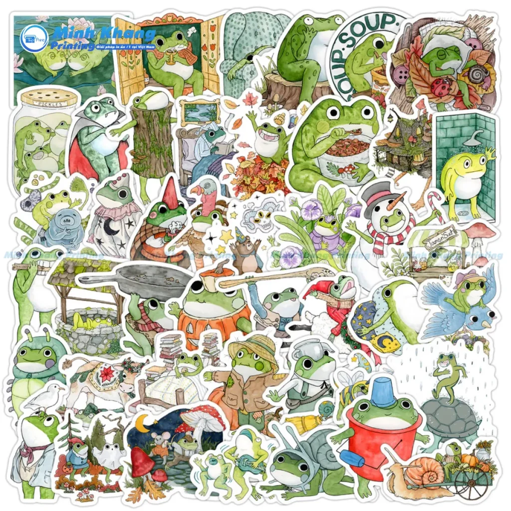 Mẫu sticker ếch xanh chống nước