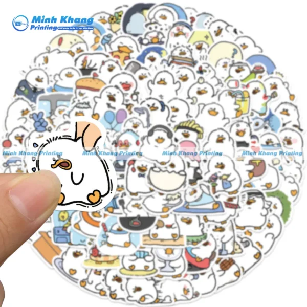 Mẫu sticker vịt meme với biểu cảm ngộ nghĩnh đáng yêu
