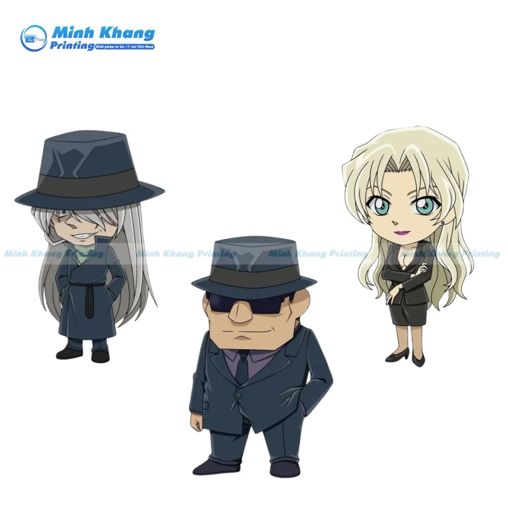 Mẫu sticker tổ chức áo đen chibi vô cùng ngộ nghĩnh và đáng yêu