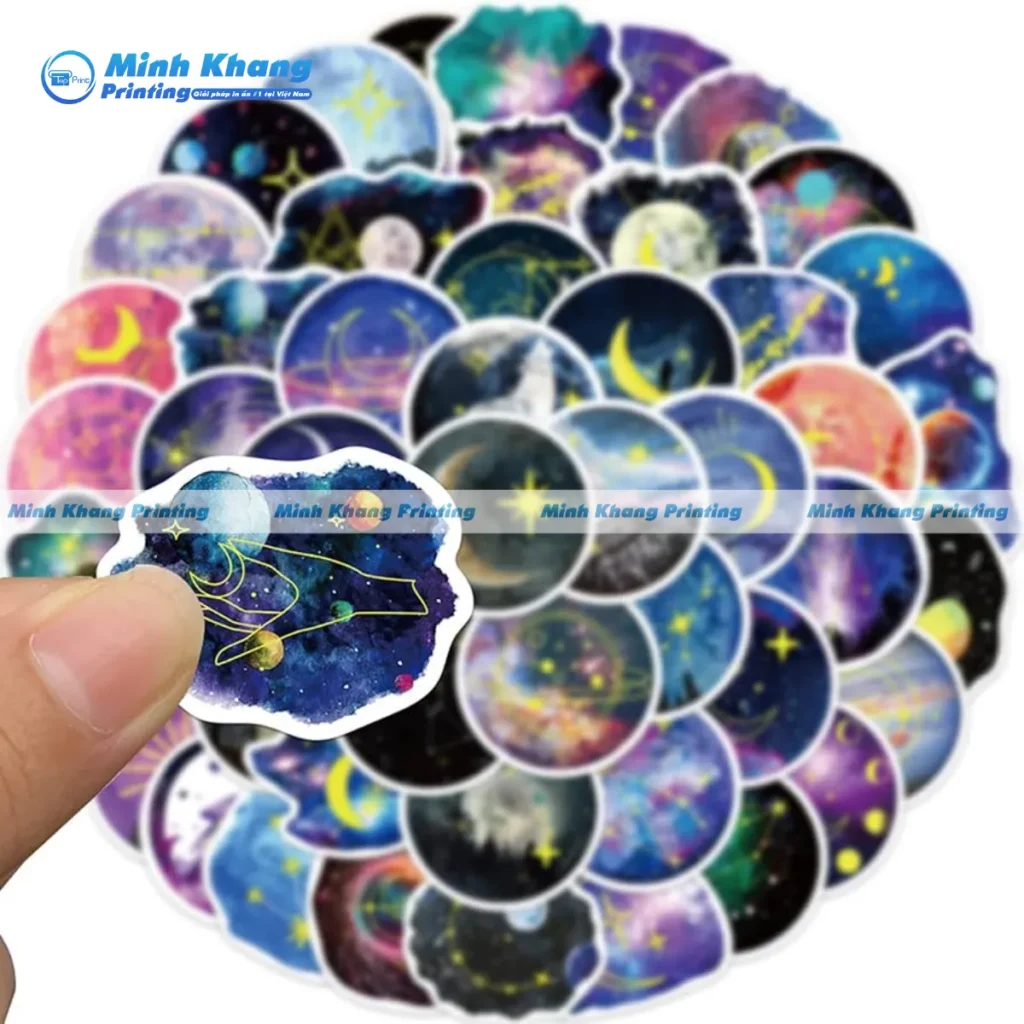 Mẫu sticker galaxy các hành tinh trong vũ trụ